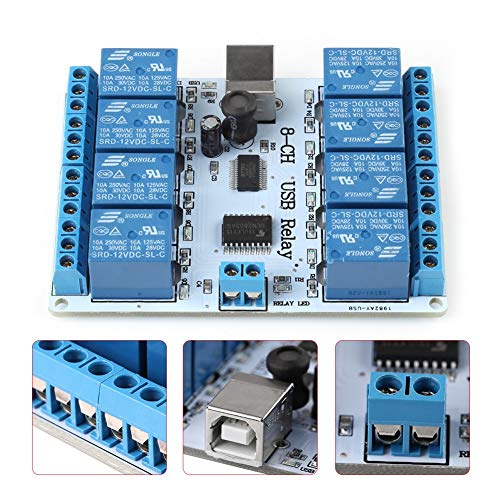 Relés enchufables de 8 canales 12V CC para solucionar fallos en placas de relé USB 3