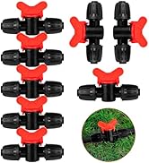 8pc 1/2 inch Irrigation Fittings Drip Irrigation Valve,Lock Barbed Valve For (1/2" ID x0.6-0.63" ...