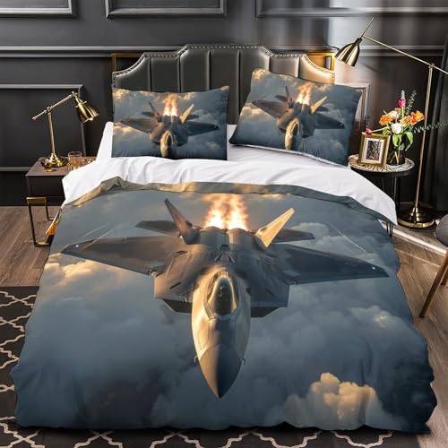 Housse de couette avion combat impression 3D haute définition en microfibre supérieure - 4