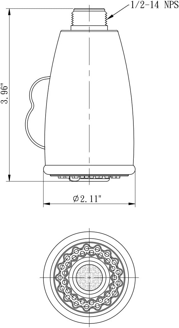 Dura Faucet DF-RK821-CP RV Pull-Down Kitchen Faucet Sprayer Head Replacement for Models DF-PK350 and DF-PK160 (Chrome)