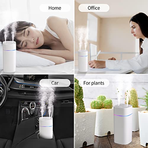 Small Humidifier, Double Spray Humidifiers For Bedroom, 600Ml Mini Humidifier For Plant, Desk Personal Humidifiers For Indoor Office Car, Double Jet Portable Humidifier For Double Nourishment #TOP5