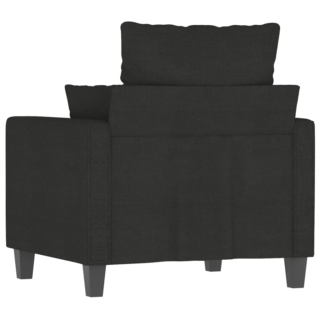 Homgoday Fotel do salonu, czarny fotel 60 cm z tkaniny, meble do salonu, krzesło, fotel relaksacyjny, fotel do sypialni