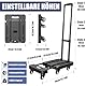 Sackkarre Klappbar, Transportwagen 200KG, Sackkarren Klappbare mit 6 Universal-Räder, Plattformwagen mit Verstellbarer Deichsel, 2 Flexibles Seil, für Gepäck, Einkaufen, Auto und Umzug, Schwarz