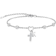 Sterling Silver Cross Bracelet for Women Adjustable Bracelet Faith Jewelry