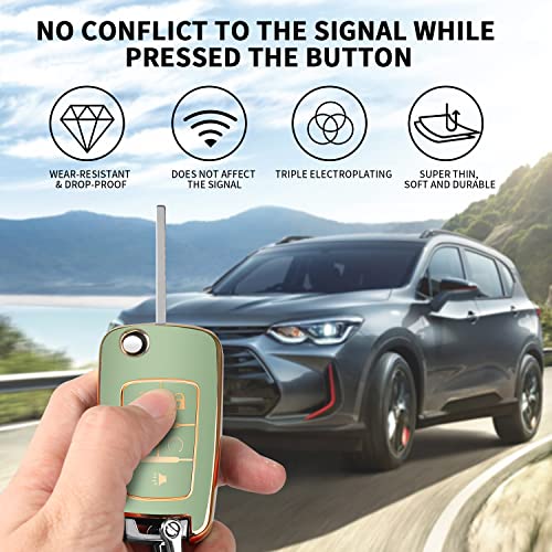 Image of QBUC for Chevy Key Fob Cover Case with Keychain for Chevrolet Buick Camaro Cruze Equinox Malibu Impala Spark Sonic GMC