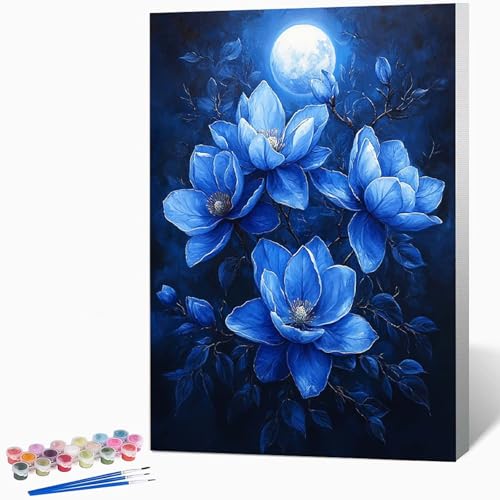 数字油絵 花 ペイントバイナンバー 風景, ナンバーペイント大人のDIYセット(ブラシとアクリル絵の具を含む)、クリエイティブな手作りの油絵セット、女性へのデジタル絵画ギフト、壁の装飾 40×50cm -WX251048Z8