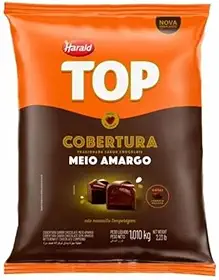 Cobertura em Gotas Fracionada Meio Amargo Top 1,010Kg - Harald