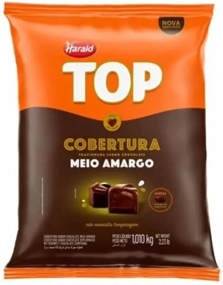 Cobertura em Gotas Fracionada Meio Amargo Top 1,010Kg - Harald