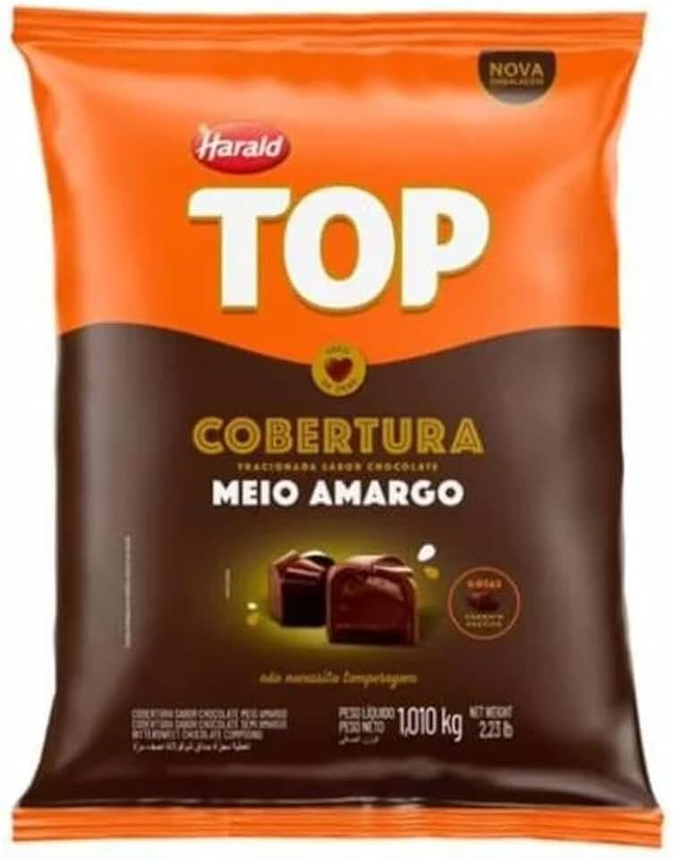 Cobertura em Gotas Fracionada Meio Amargo Top 1,010Kg - Harald