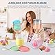 Auvrgmin 4 Stück Creami Behälter für Ninja Creami Deluxe Ice Cream Maker NC501 NC501EU NC500 Series Pints ​​und Deckel, BPA-Free, spülmaschinenfest, Rosa, Grün, Grau und Blau