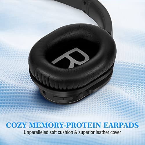 pollini Kopfhörer mit aktiver Geräuschunterdrückung, kabelloser tiefer Bass, Rauschunterdrückung, Headsets mit Sprachassistent, Memory-Protein-Ohrpolster, 40 Stunden Spielzeit für Reisen/Zuhause/Büro, – Bild 6