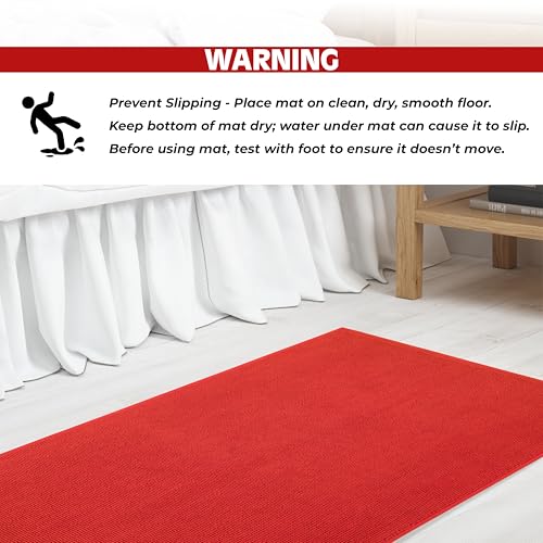 Image of Cotton Paradise 100% Cotton Turkish Bathmat Rug, Soft Absorbent Quick Dry Non Slip, 20x34 Bathmat Rug, Red