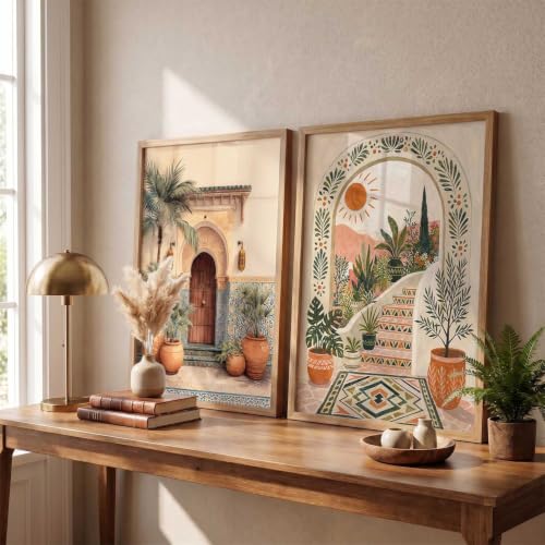 Image of kotart Decorative Modern Wall Art Print With Frame | Paintings For Living Room Bed Room Hotel Wall Decor Digital Reprint Set of 2 | Design 941 (20x30 Inch)