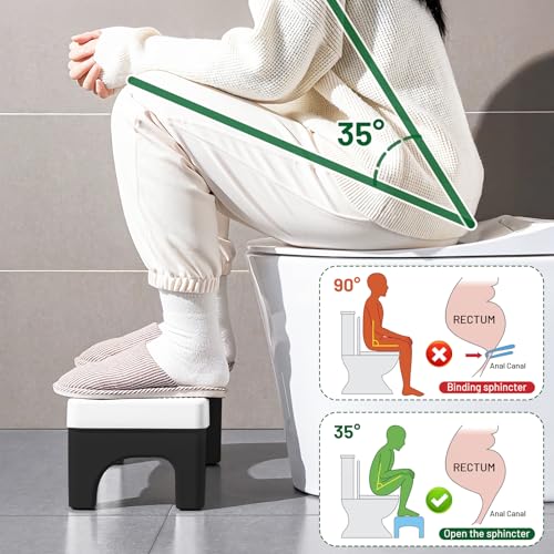 BBWELL Taburete de Inodoro,Taburete de baño,Inodoro de Baño,Taburete para Inodoro,Escalón Portátil para con Almohadillas Antideslizantes,PortáTilpara Estreñimiento,Flatulencia,Antideslizante - imagen 5