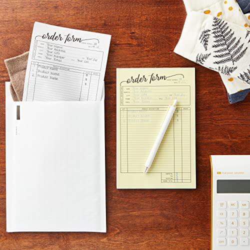 Set Of 2 Work Order Forms With Carbon Copy, Invoice Book For Small Business Supplies, Black Scripted Design, 50 Receipts Per Pad For 50 Orders (5.5 X 8.5 Inches) #TOP2