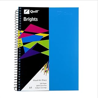 Quill, Diario de arte visual, 110 g/m², polipropileno, A4, 120 páginas, color azul marino