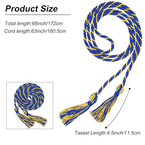 Image of GraduationMall Graduation Honor Cord 68 inch RoyalGold