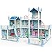 deAO Dollhouse Dreamhouse for Girls - 3 Story 11 Rooms DIY Building Pretend Play House with Accessories Furnitures with Outdoor Space Open Sided Princess Castle Playset for Girls Kids