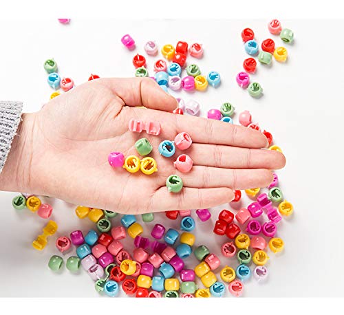 Hair Claw Clips Mini Hair Bangs 50 Piece Rainbow Beads Clip For Kids Girls Women Hanmei (Rainbow Opaque Mix) #TOP5