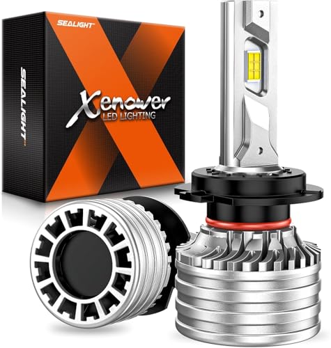 Image of SEALIGHT X4I H7 Bulbs, 70,000LM Super Bright H 7 Headlight Fog Bulbs with Adjustable Lock Ring, Cooling Fan, Plug and Play, Pack of 2