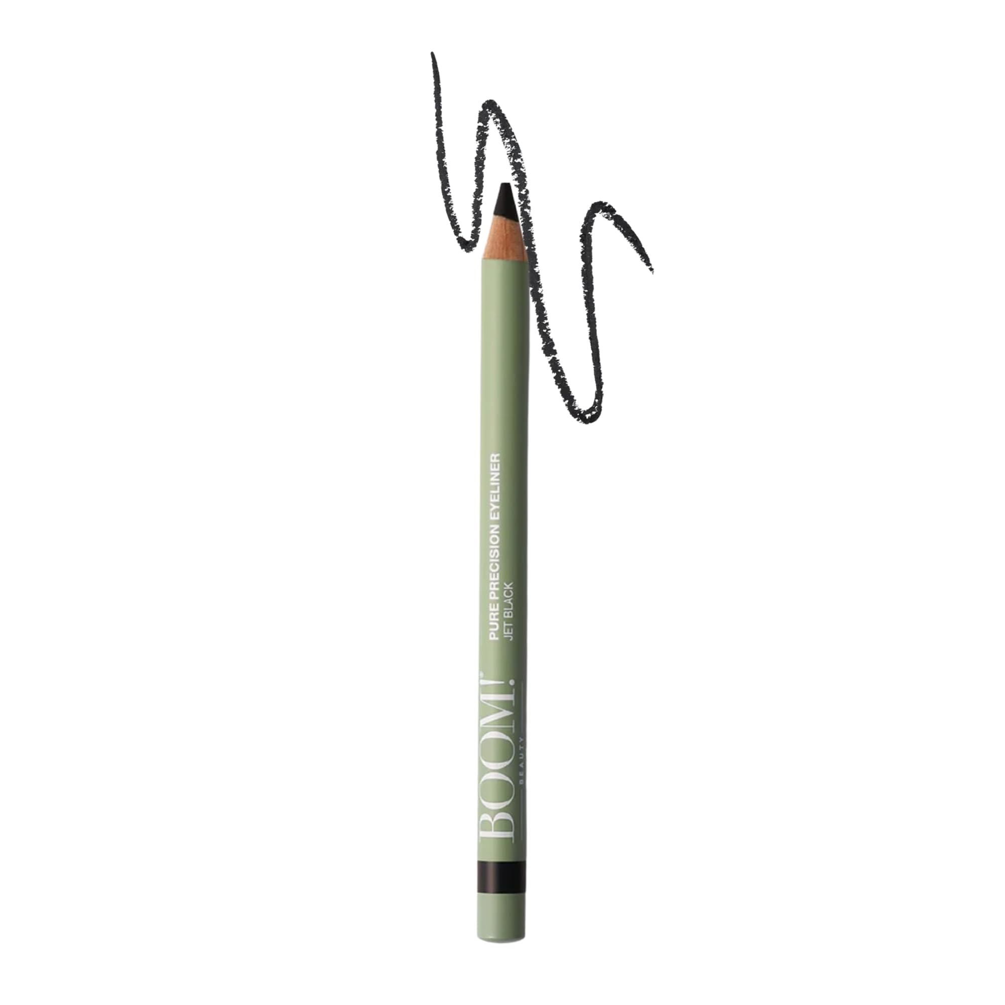 BOOM! Beauty Pure Precision Eyeliner: All-Natural, Skin-Loving, All-Day Wear. Waterproof, Smudge-proof, Smooth Glide Pencil. Richly Pigmented Vegan