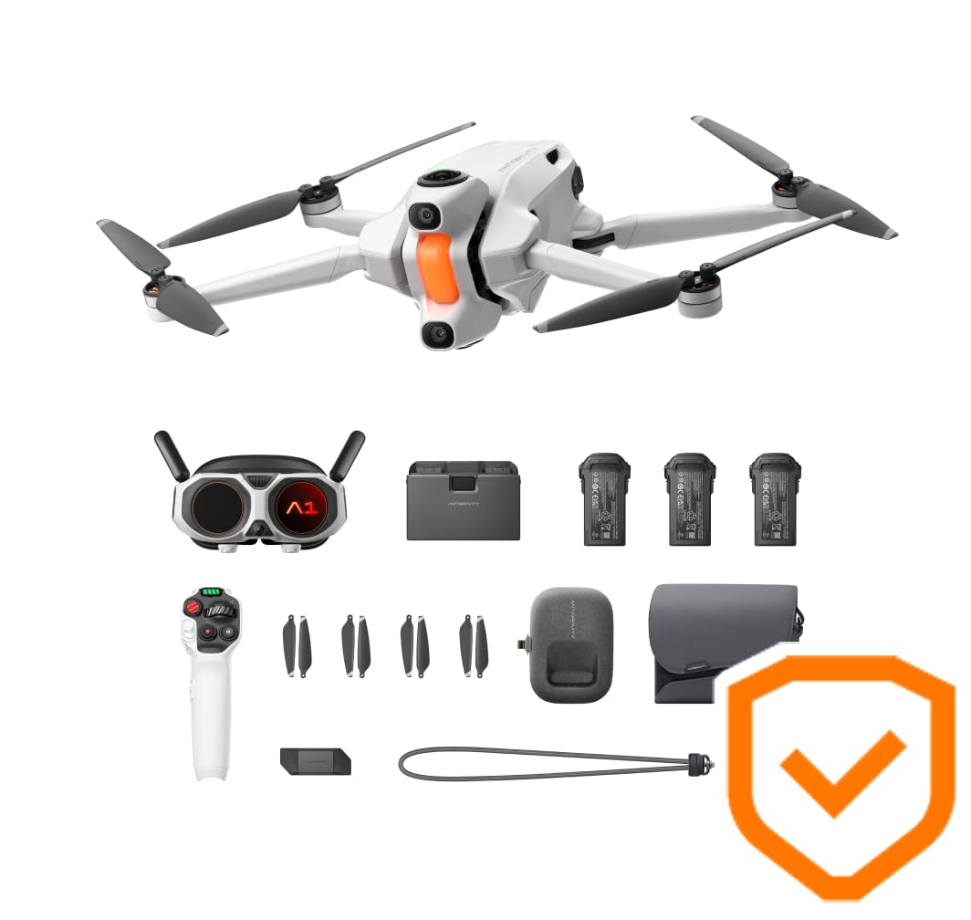 Antigravity A1 Drone (Powered by Insta360) + 1 YEAR ANTIGRAVITY CARE - INFINITY Bundle 8K 360 Drone & Goggles with Case & 3x High Power Batteries