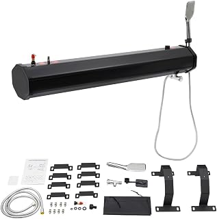 8 Gallon Self-Pressurized Water Tank for Camping Showers, Portable Solar Heated Road Shower for Trucks, SUVs, and Off-Road Vehicles, Ideal for Overlanding and Outdoor Activities