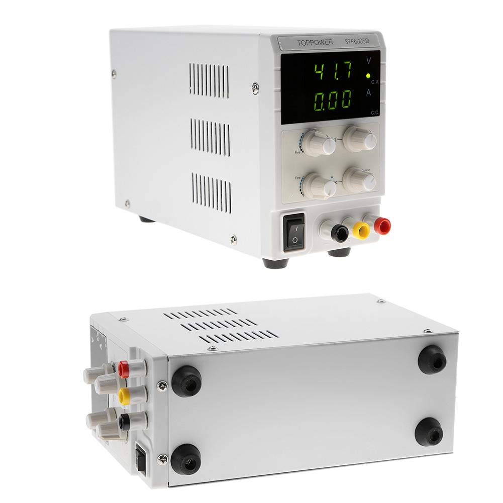 Zasilacz ladla Boratoryjny Akozon, STP6005D 3 LED High Precision DC Regulowany zasilacz 300W 0-60V 0-5A Przełącznik 110 / 220V Zasilacz biurkowy Stabilne wyjścia (220V UE)