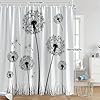 GLKSDLPO Of A Simple Black And White Elegant Digital Line Art Of Seven Dandelions With Fluffy Seeds Against A White Backdrop(120x190cm/47x75in(WxH)) #2