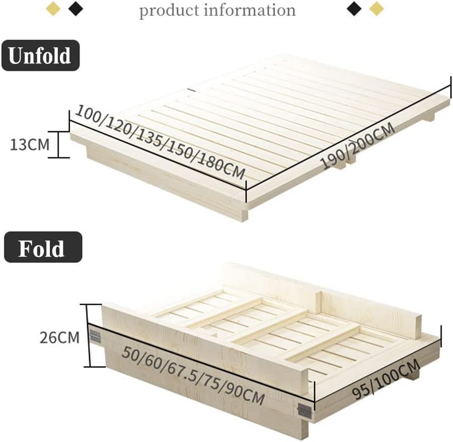 Wooden Bed Slats Replacement, Solid Wood Folding Board Tatami Bed Board Ground Bed, Waist Protector Hardened Board (Size : 1800mm*2000mm)