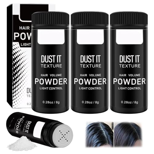 Lot de 3 poudres de texture à base de poudre, volume pour cheveux, poudre de coiffage pour homme, naturelle, douce et non irritante, effet mat, forme durable, unisexe