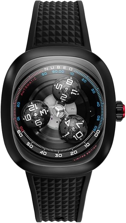 Nubeo NB-6116 - Reloj de edición limitada automático Tri-Star Orbit de 46 mm con correa de goma, Azul Cosmos : Amazon.com.mx: Ropa, Zapatos y Accesorios
