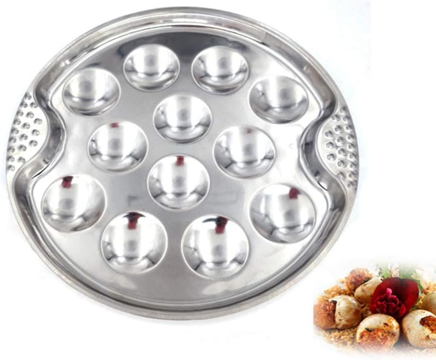 EdirFtra 430 stainless steel snail bowl 12 specialist holes for snail fungus snails house kitchen serving device 19cm