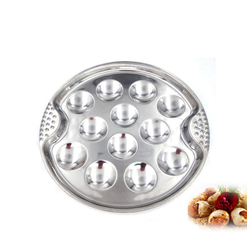 EdirFtra 430 stainless steel snail bowl 12 specialist holes for snail fungus snails house kitchen serving device 19cm
