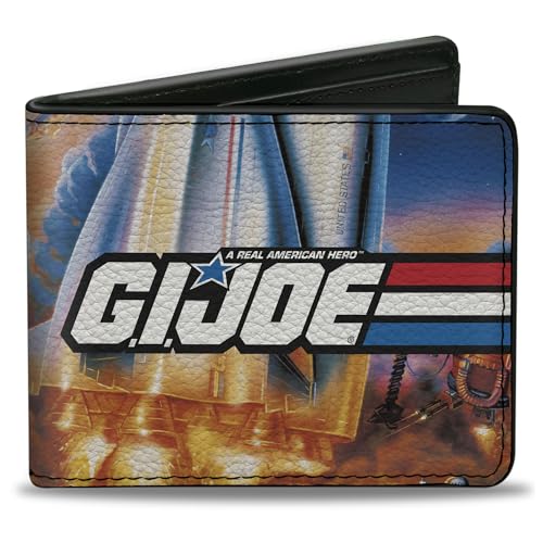 Hasbro Wallet, Bifold, GI JOE Retro Shuttle Poster Scene, Vegan Leather