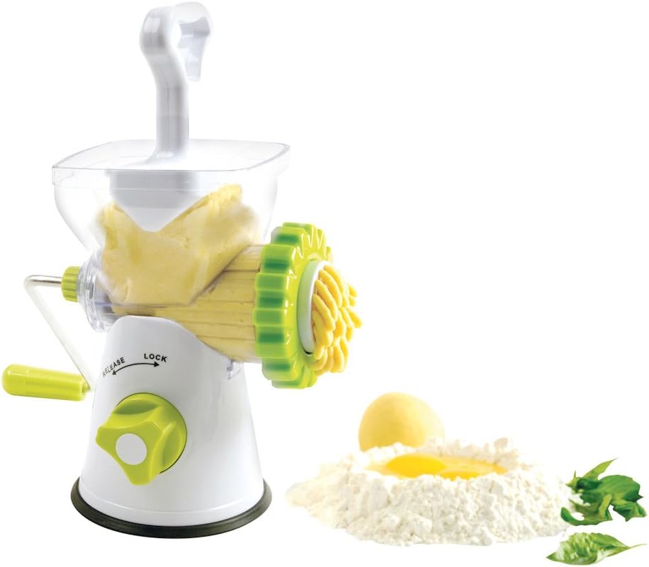 Norpro Meat Grinder in use, grinding meat