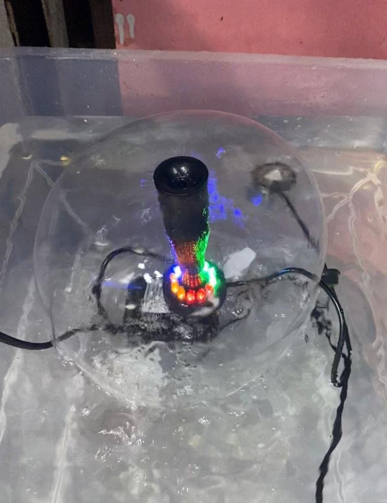 Asian Pumps & Machineries 10w Submersible water Pump with Adjustable Flow | Fountain Aquarium Garden Table top | Auto Change 12 LED Lights | Mushroom Nozzle (800Lph & 2.5 Feet Head)