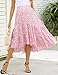 FUNJULY Maternity Skirt Womens Swing Skirt Maternity Outfits Pregnancy Skirt Long Beach Skirt Maternity Dress for Photoshoot L-Pinks