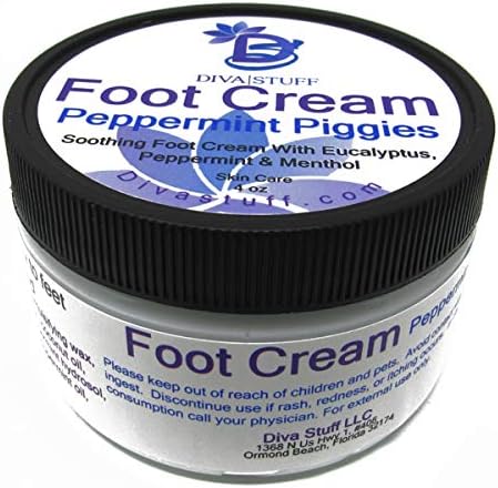 Diva Stuff Peppermint Piggies Soothing Foot Cream w/Eucalyptus, Peppermint & Menthol