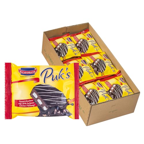 KuchenMeister Puks Dessertkuchen mit Creme Füllung 62 g im 18er Pack - Süßer Mini Kuchen aus luftig leckerem Rührteig mit zart-cremiger Füllung (18 x 62 g)