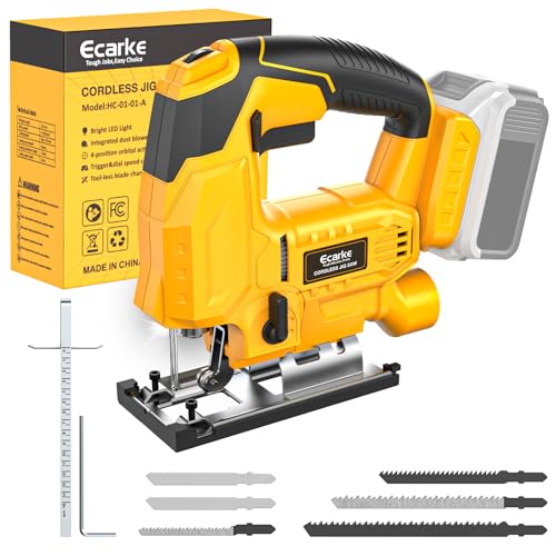 Ecarke Cordless Jig Saw Compatible With Dewalt 20V Battery, 