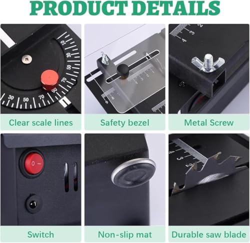 Saker Mini Table Saw - Multi-Functional Portable Adjustable Cutting Sanding Engraving Drilling All-in-One Machine for Crafts and Wood Cutting (C-Regular) - Image 7