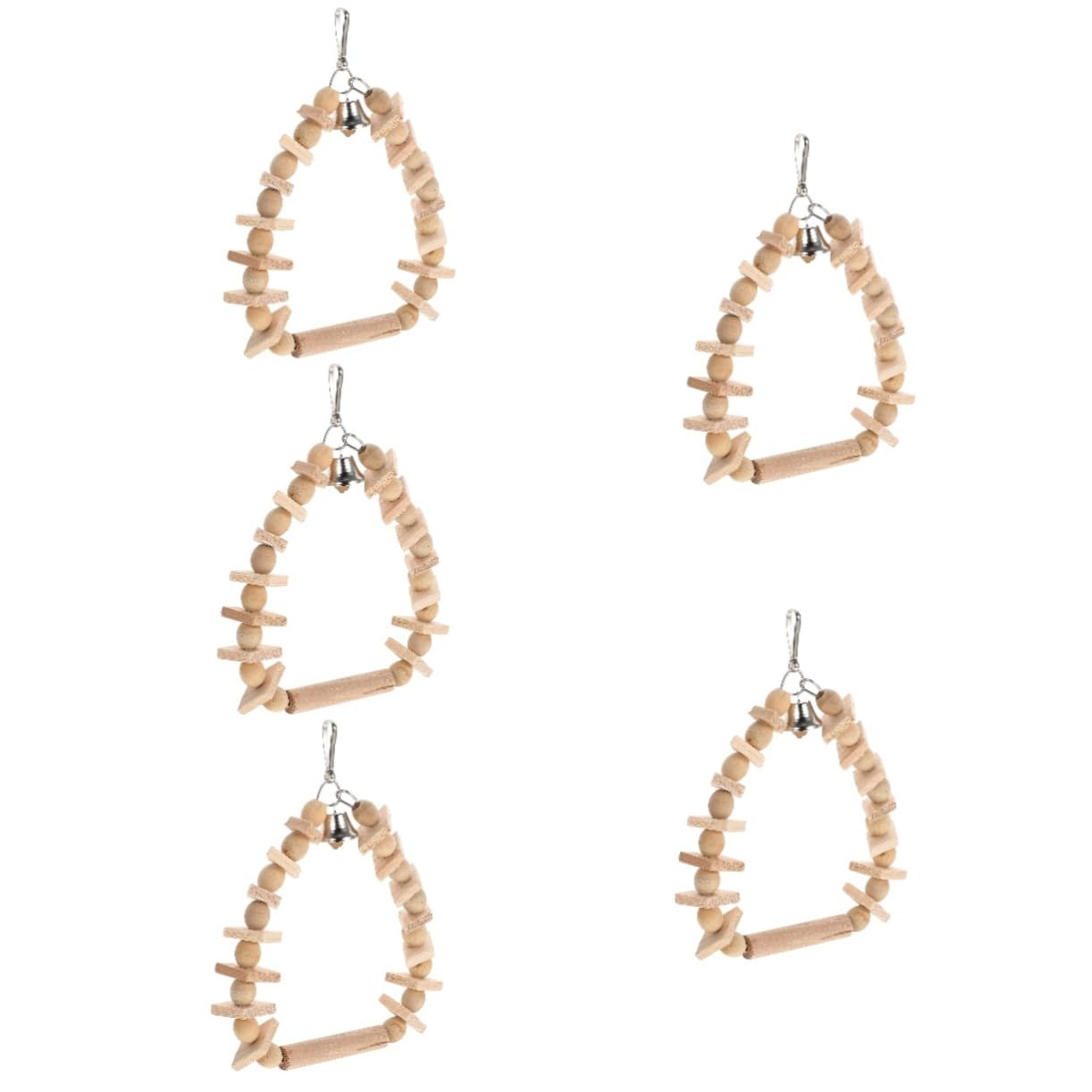 BESPORTBLE 5pezzi Altalena Per Pappagalli Legno Giocattolo Sospeso Per Uccelli Attività Di Gioco e Masticazione Accessorio Per Pappagalli e Parrocchetti Resistente e Stabile