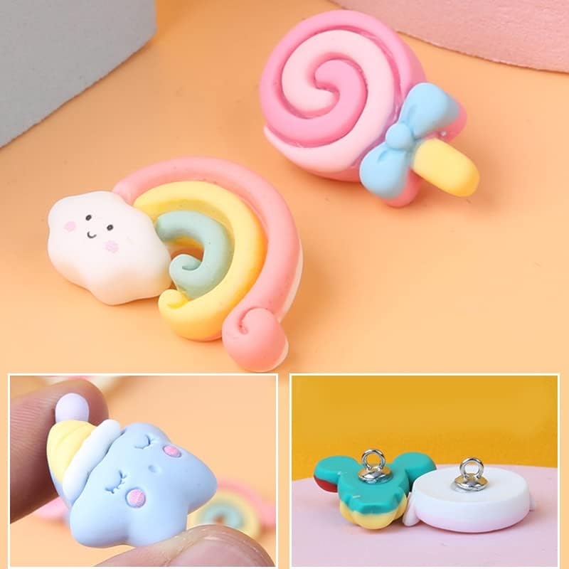 Miniatura 4 de ZoTuoART Botones de comida y aperitivos de 0.787 in (0.78 pulgadas) - Botón de camisa de helado de dibujos animados de color caramelo para niños -