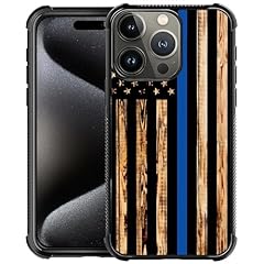 Thin Blue Line Wood American Flag Design