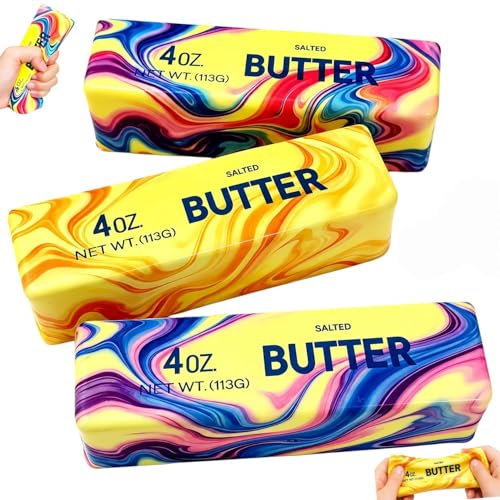Butter Squishy 3Pcs Rainbow Butter Squishy Fidget Toys