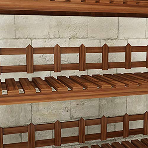 JY&WIN Scaffale per Piante in Legno con Ruota Universale, Scala a 3 Livelli Scaffale per Piante da Fiore Indoor Outdoor Cortile Giardino Patio Balcone Rack di stoccaggio-Bianco 31x12x38,5 (80x31x98 - Image 4