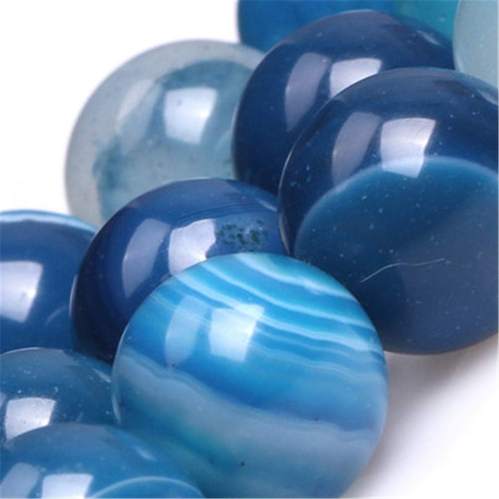 GEM-Inside 12mm Blue Banded Agate Stone Round Gemstone Semi Precious Loose Beads for Jewellery Making 15'' - Image 3