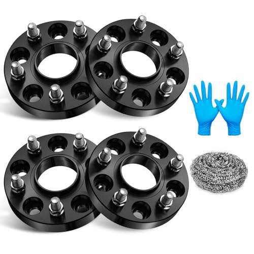 Image of BDFHYK 5x4.75 Wheel Spacers Thickness 1Inch Compatible with Chevy 2010-2022 Camaro Corvette Equinox CTS XTS, 5x120mm Forged 5 Lug M14x1.5 & 66.9mm Hub Bore, Hubcentric Wheel Spacer Set of 4