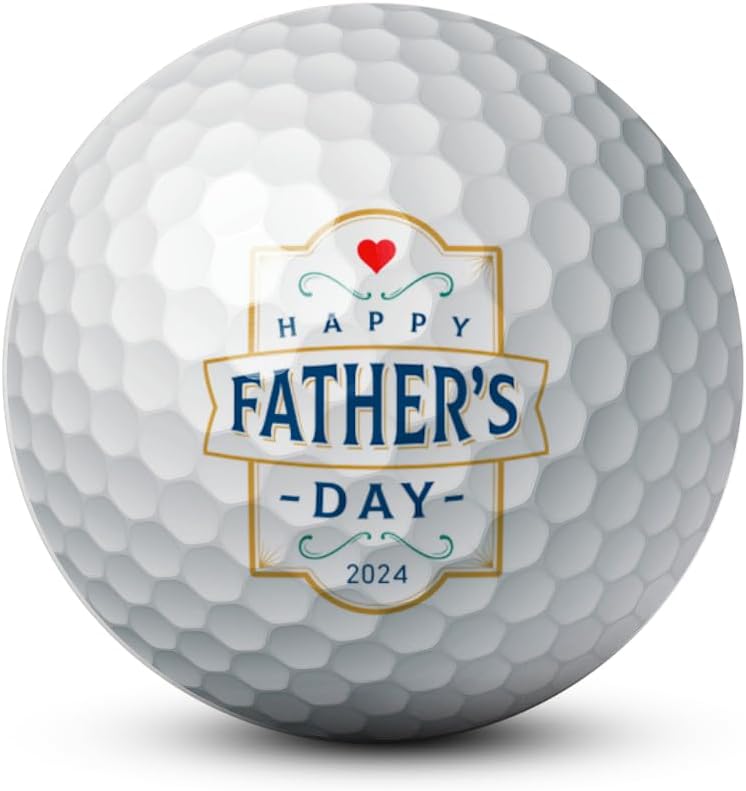 Father’s Day Custom Golf Balls with Display Stand | 3-Pack | Personalized with Your Pictures | Great Golf Gift for Your #1 Dad, Husband, Step-Dad or Grandpa
